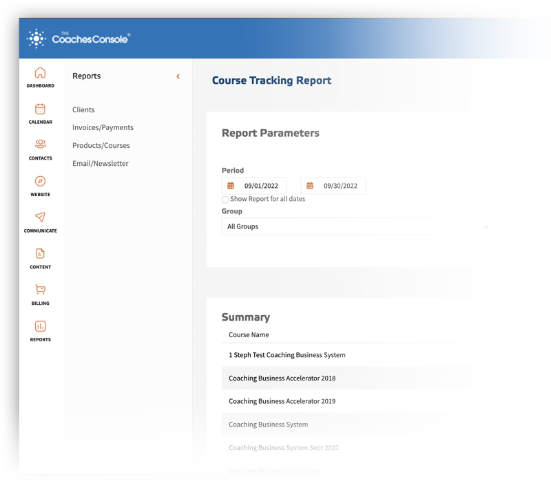 Enrollment Tracking Report