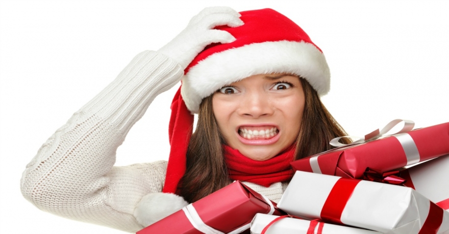 image of stressed woman at holiday time