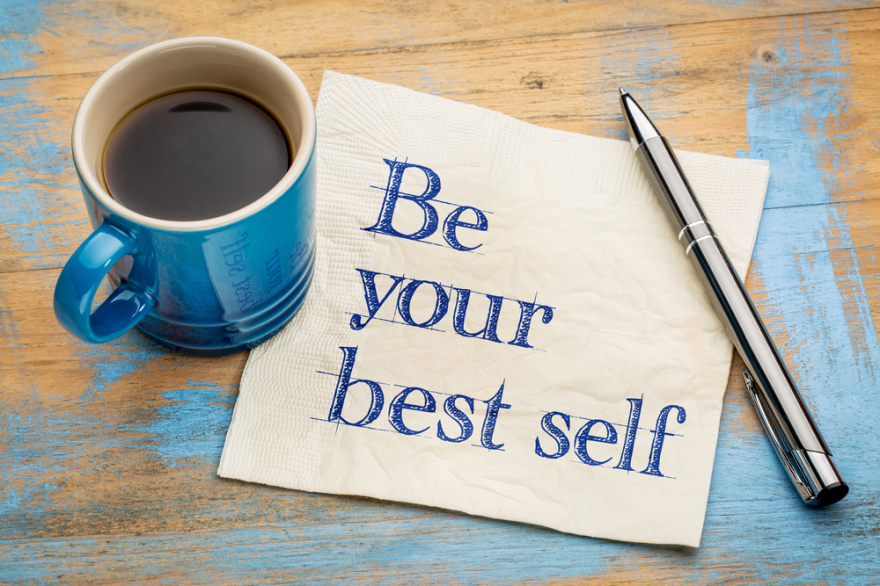 Be you best self written on napkin