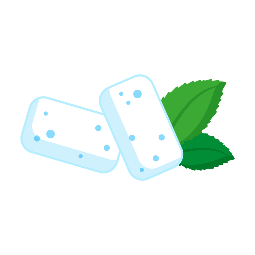 cartoon of sugar free mint gum