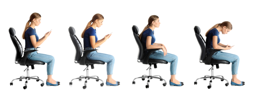 Collage of woman sitting in chair