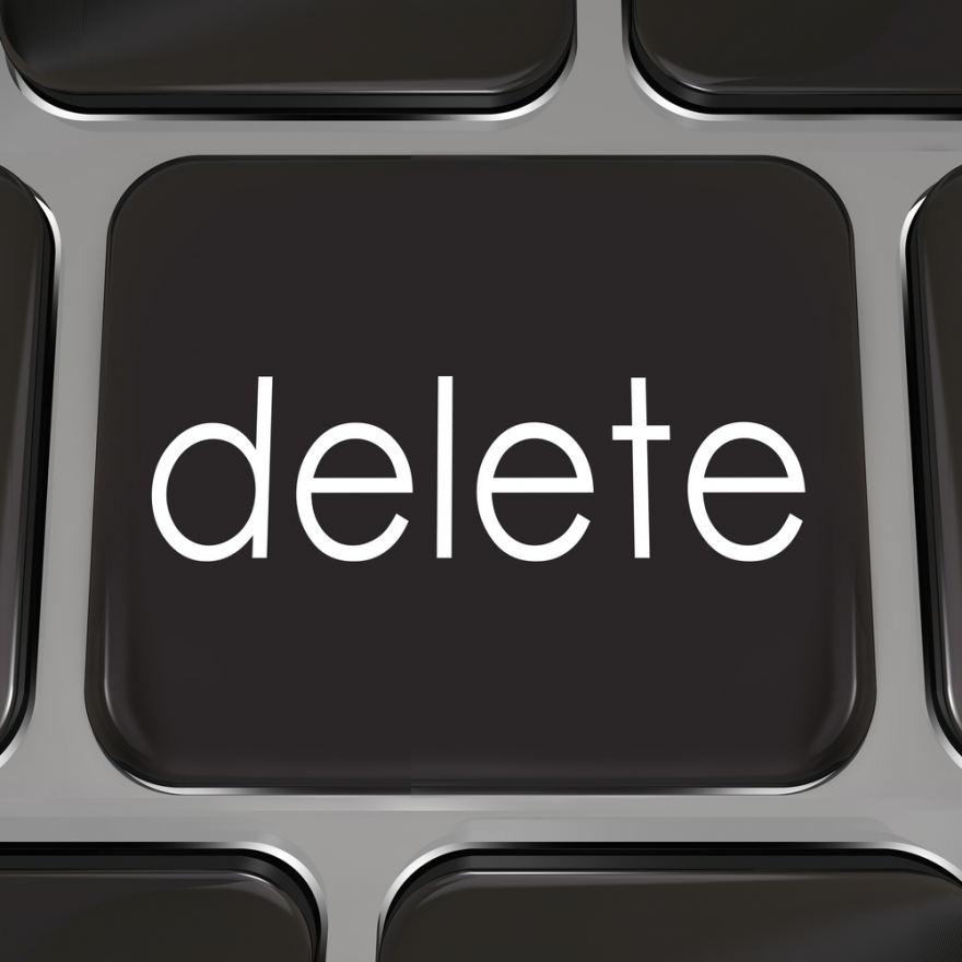 Delete key on a black computer keyboard