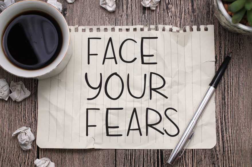 Face your fears, text words