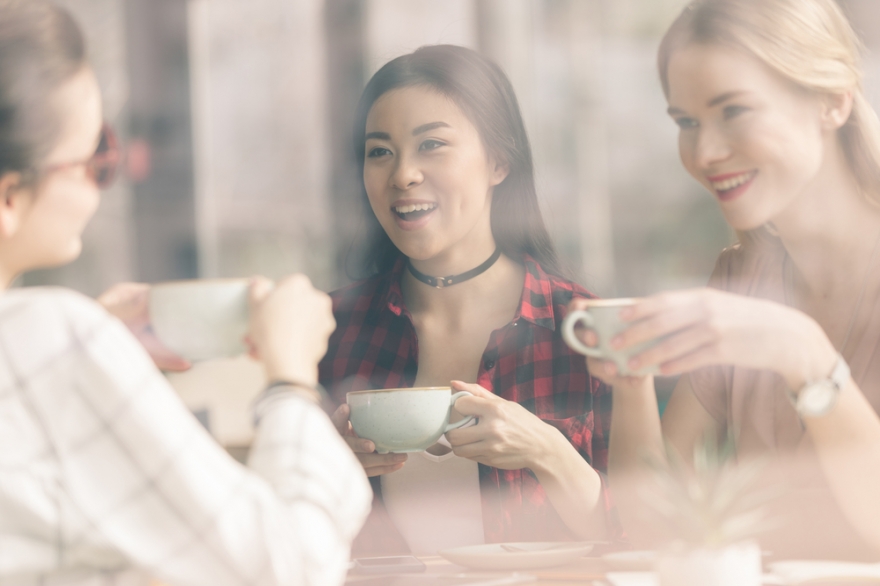 Friends having a coffee break