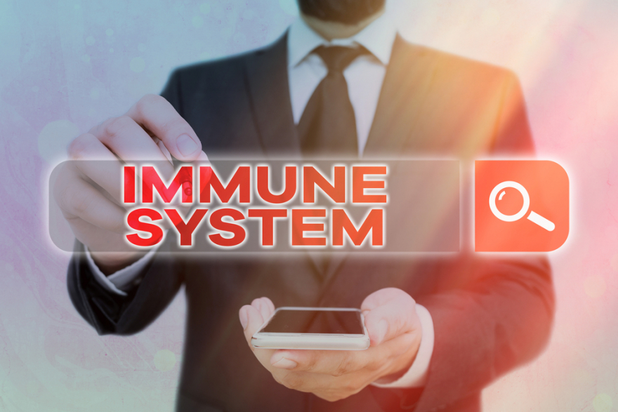Handwriting text Immune System. Concept