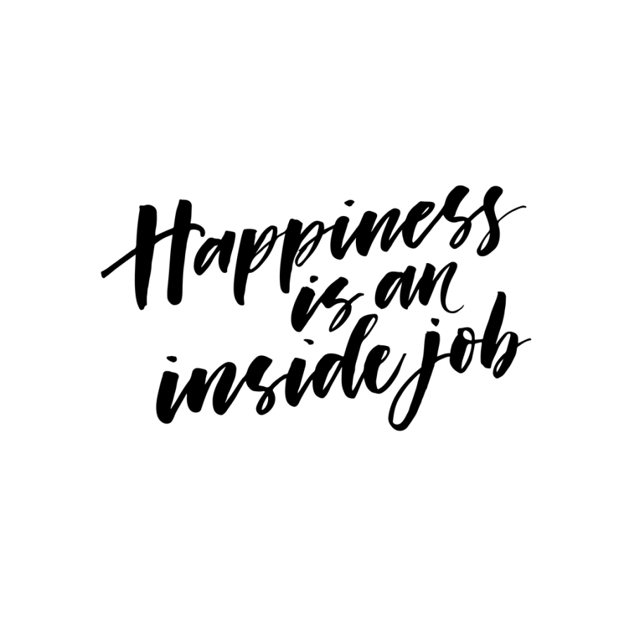 Happiness is an inside job postcard