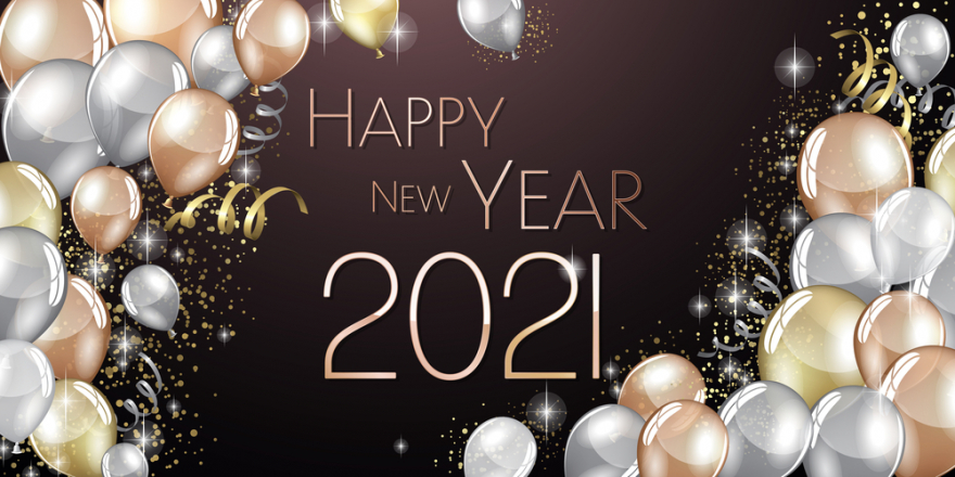 Happy New Year 2021 large card greeting