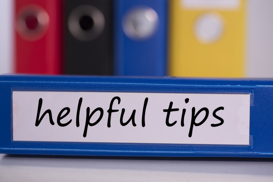 helpful tips on a blue binder