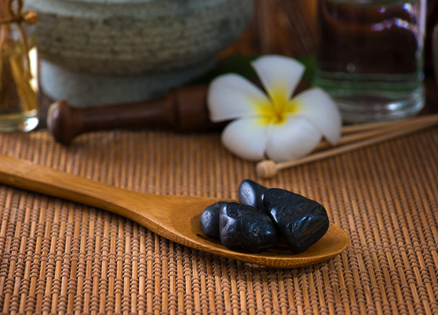 Hot stone massage spa treatment