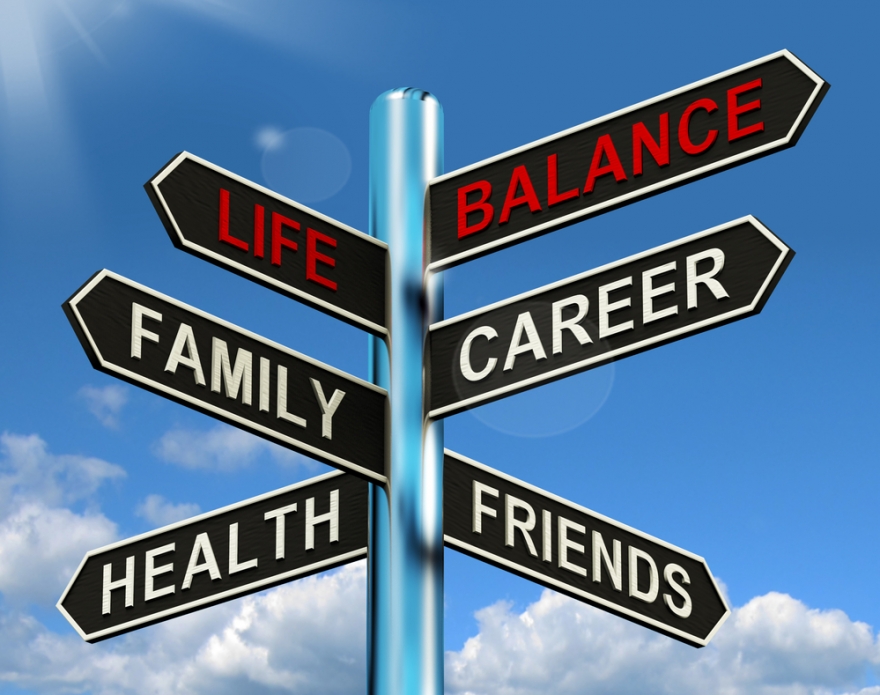 life balance sign post