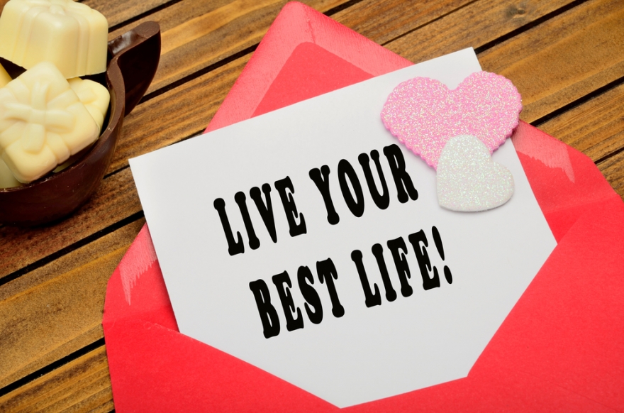 live your best life written on note card