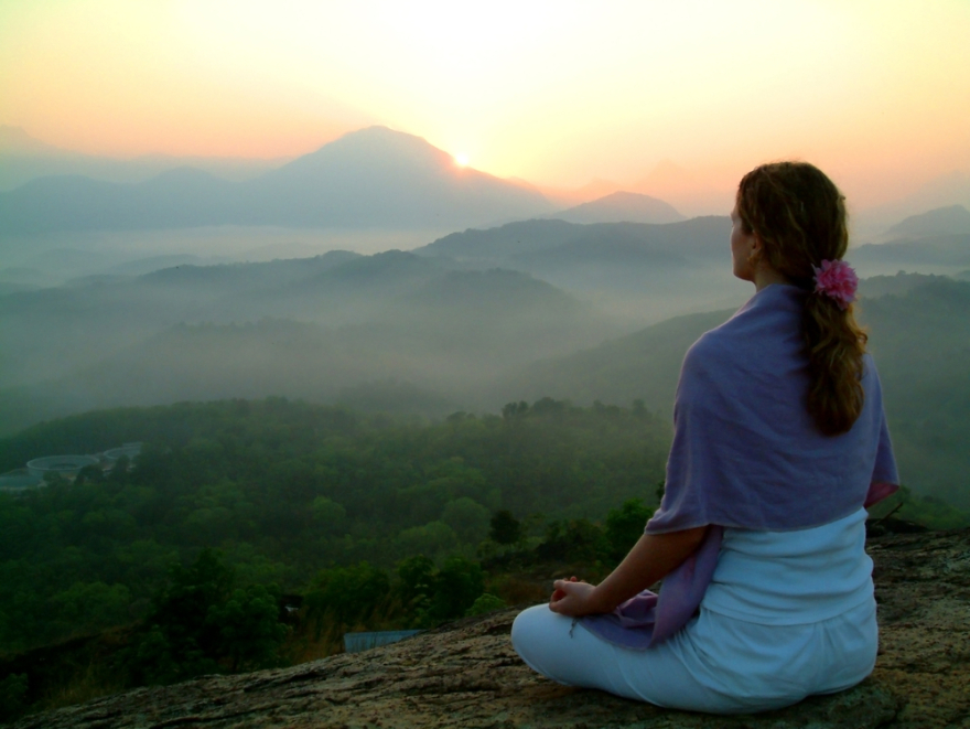 Meditation at sunrise