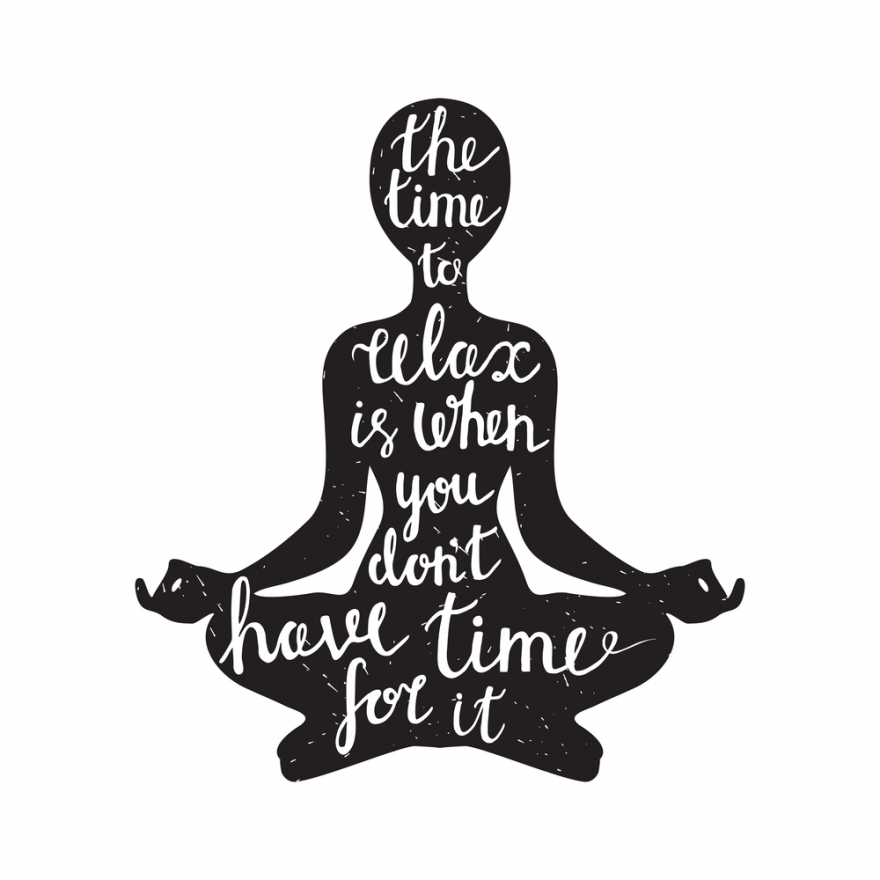 Meditation silhouette with quote