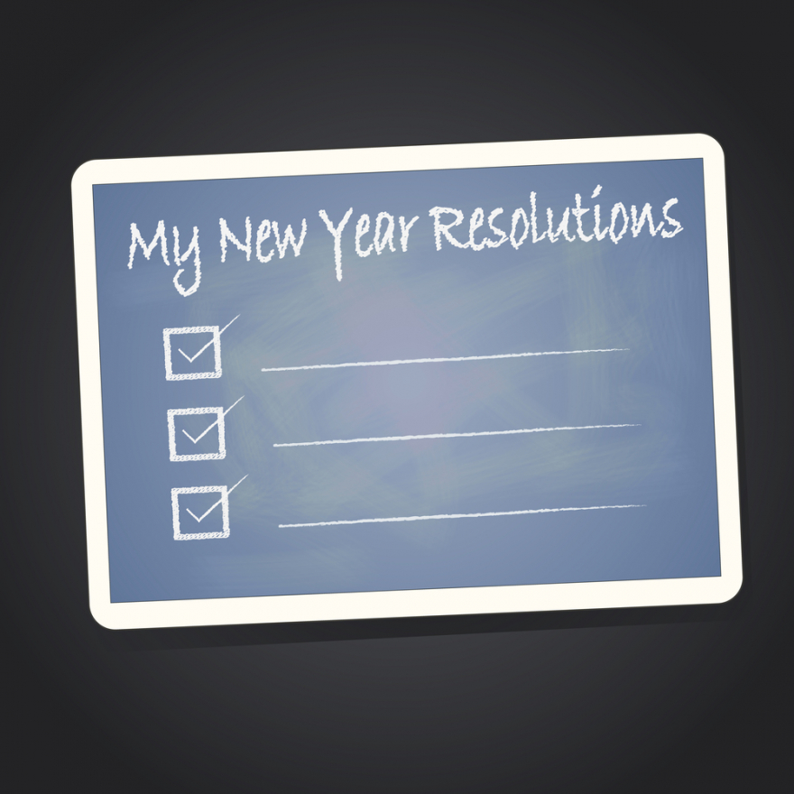 new year resolution on blackboard