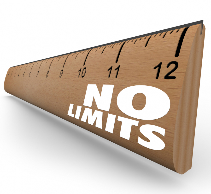 No limits words on ruler unlimited potential