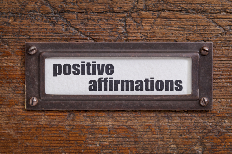 positive affirmation label on file cabinet