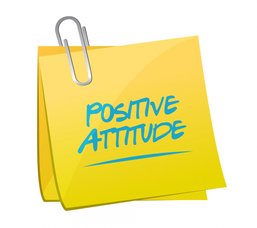 Positive attitude memo post sign concept