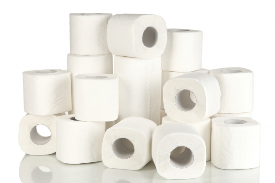 rolls of toilet paper isolated on white