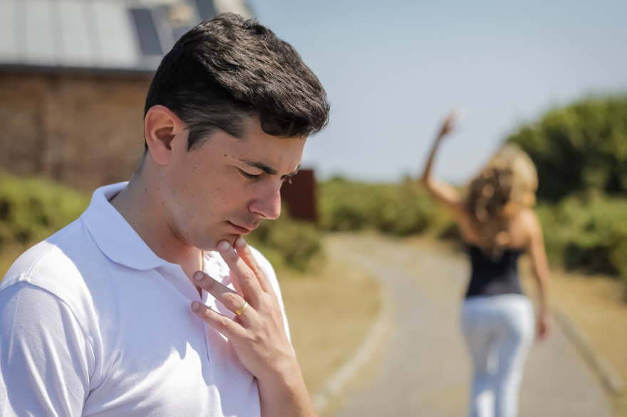 Unhappy couple after an argument