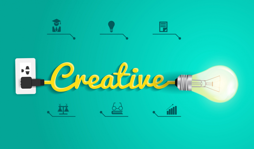 Vector creative concept with light bulb idea