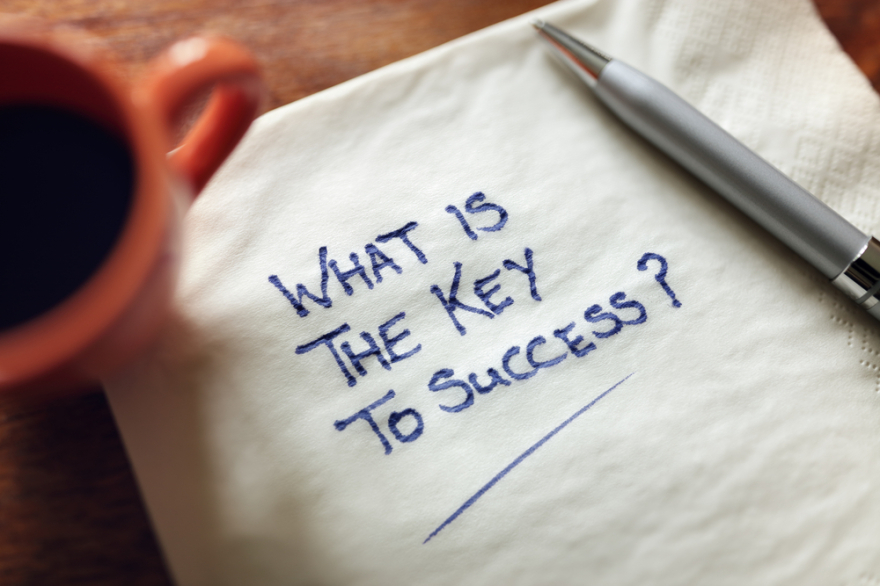 what is the key to success? on a napkin