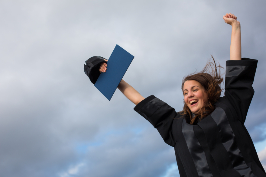 Woman celebrating her graduation