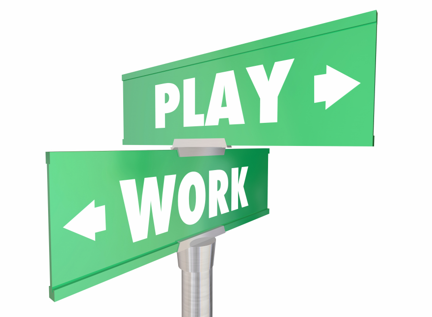 Work vs Play Signs Words