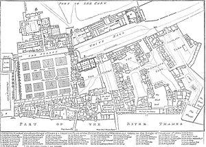 Plan of Whitehall Palace in 1680