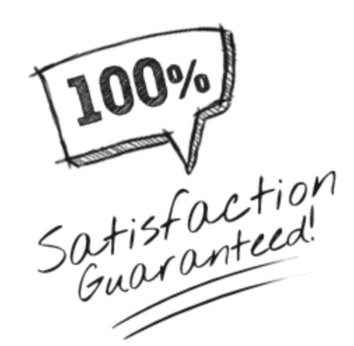 100% Satisfaction Guarantee - Hand Drawn Maroon