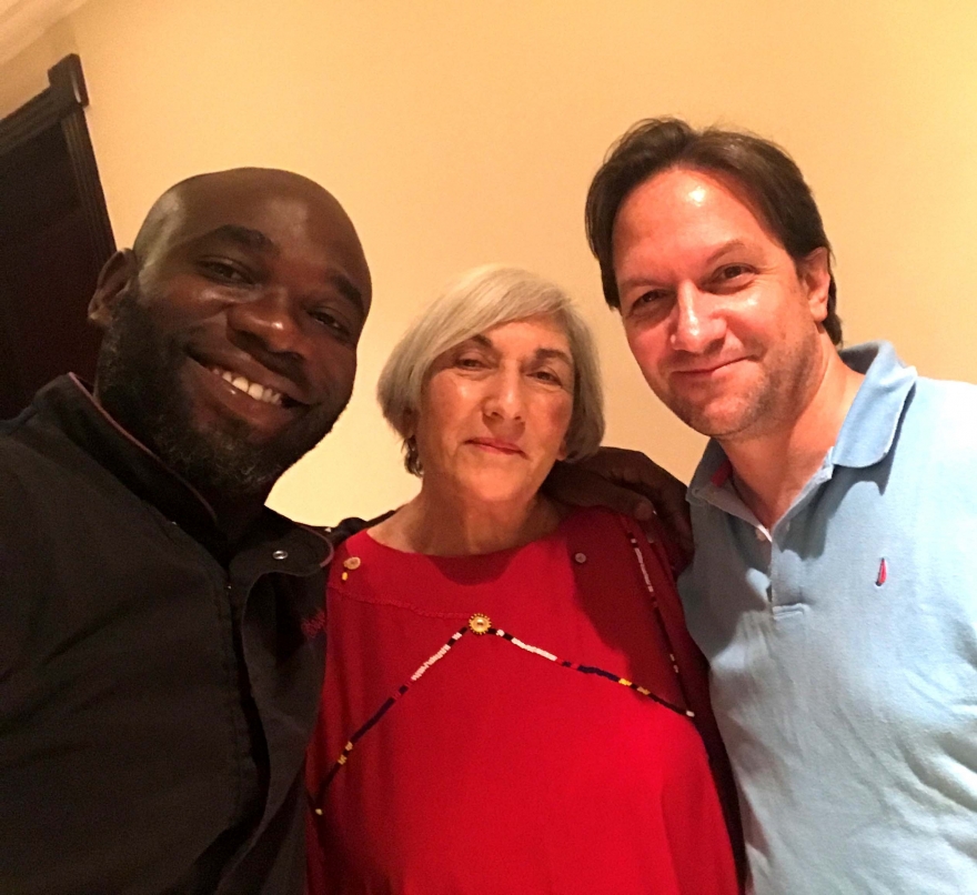 French trained Nigerian Chef, David (left), Barbara (middle) and her son Alan (right) 
