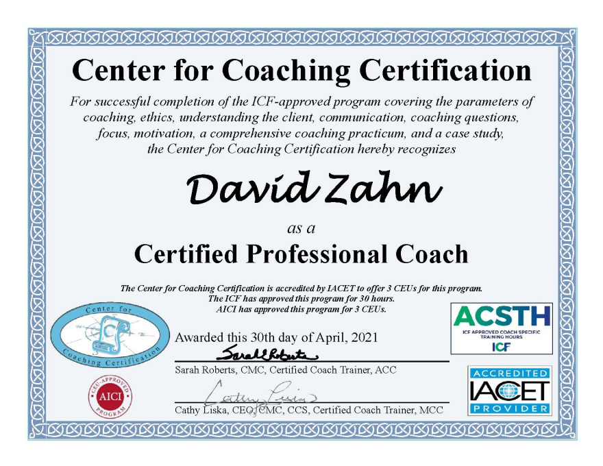 Professional Coaching Certificate